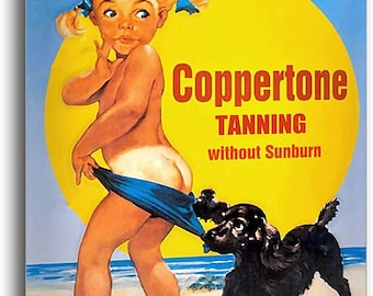 Metal Aluminum Sign, Coppertone tanning without sunburn #144