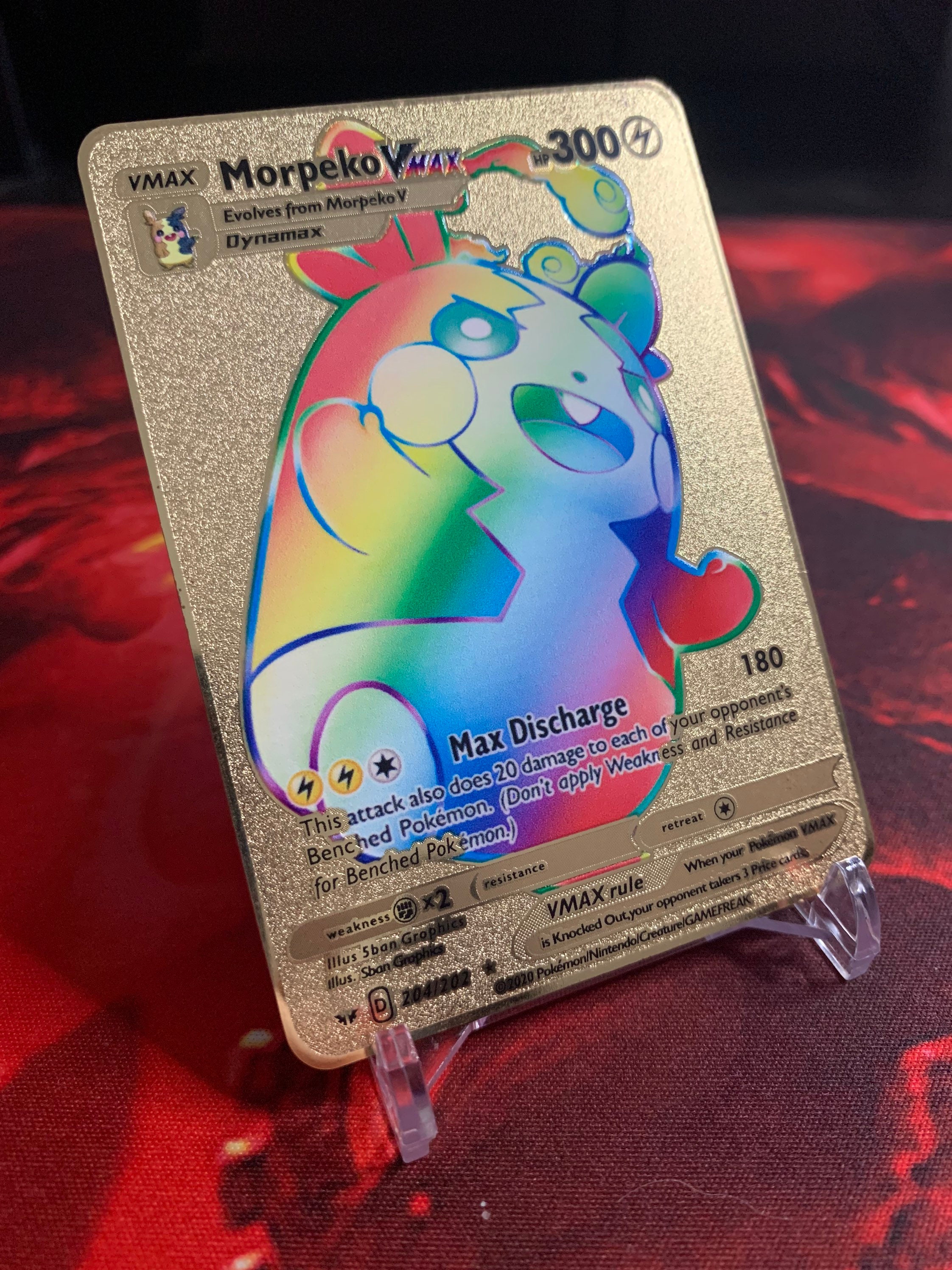 Rainbow Morpeko VMAX Custom Gold Metall Pokemon Karte | Etsy