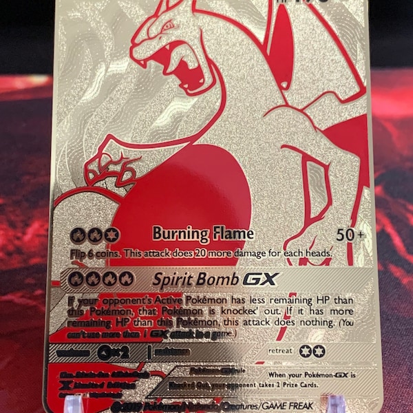 Charizard GX  - Custom Gold Metal Pokemon Card