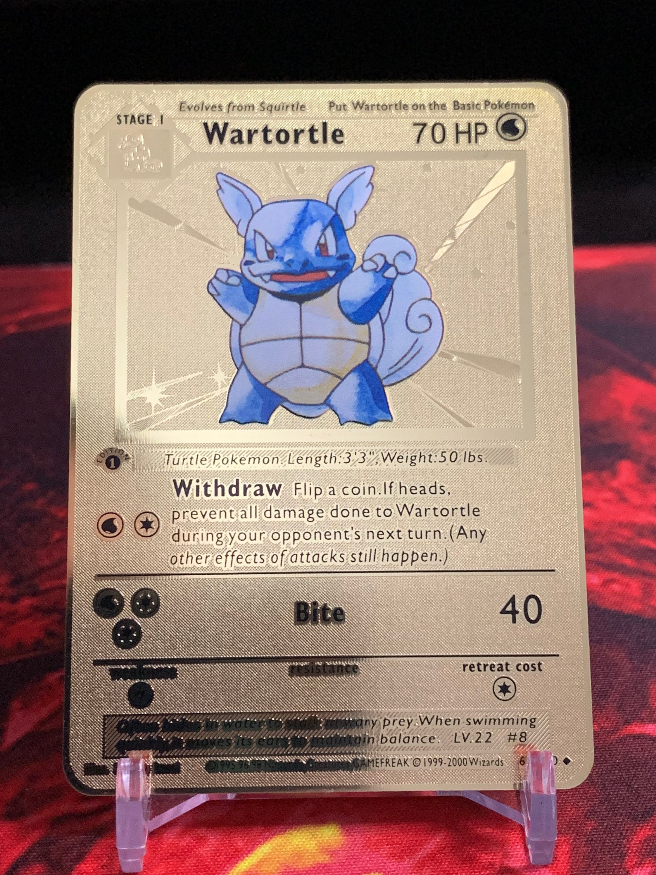 Wartortle Base Set 1st Edition Shadowess - Custom Gold Metal