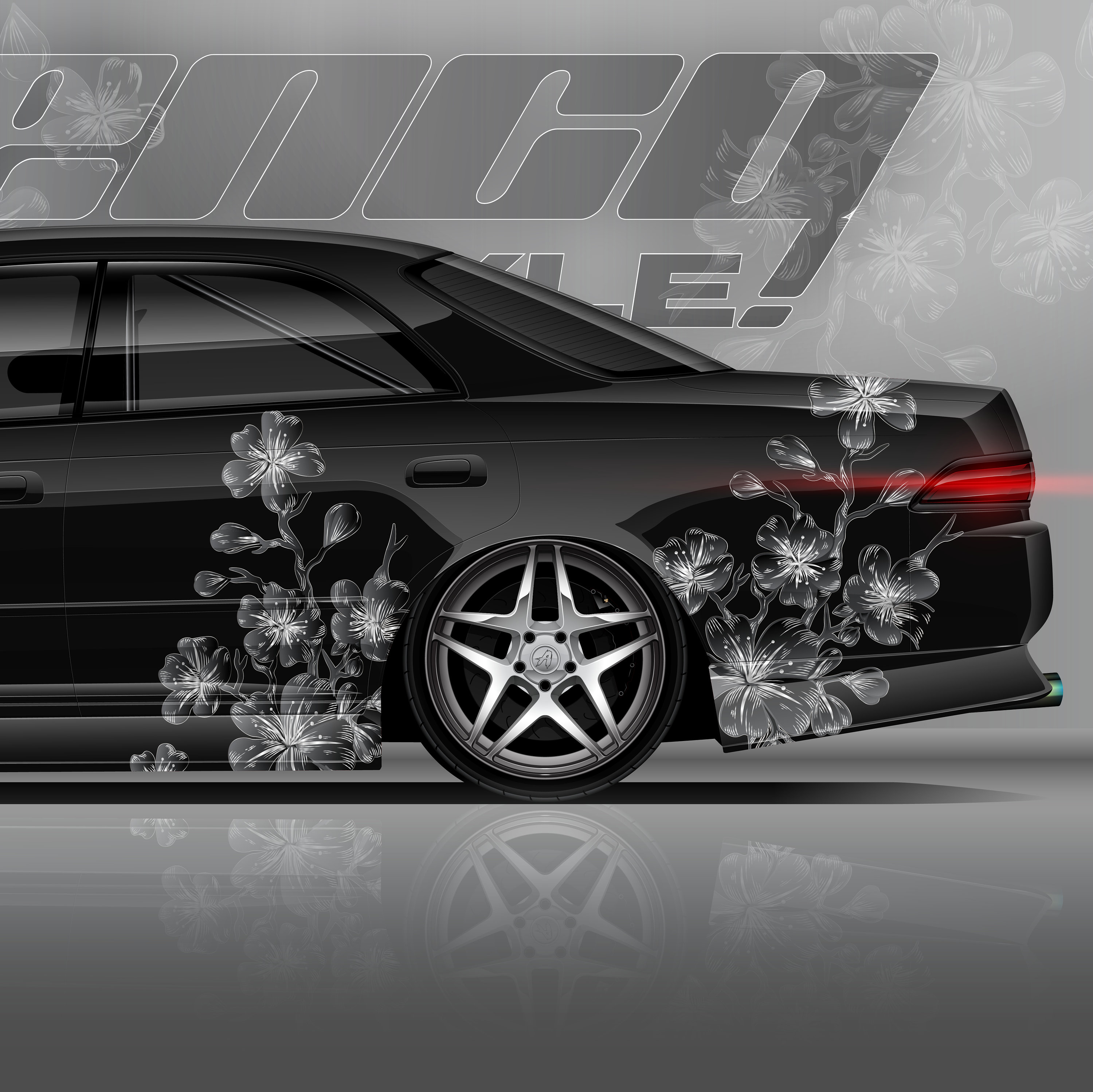 Somei Yoshino Sakura Street Drift Livery, Japanese Car Wrap