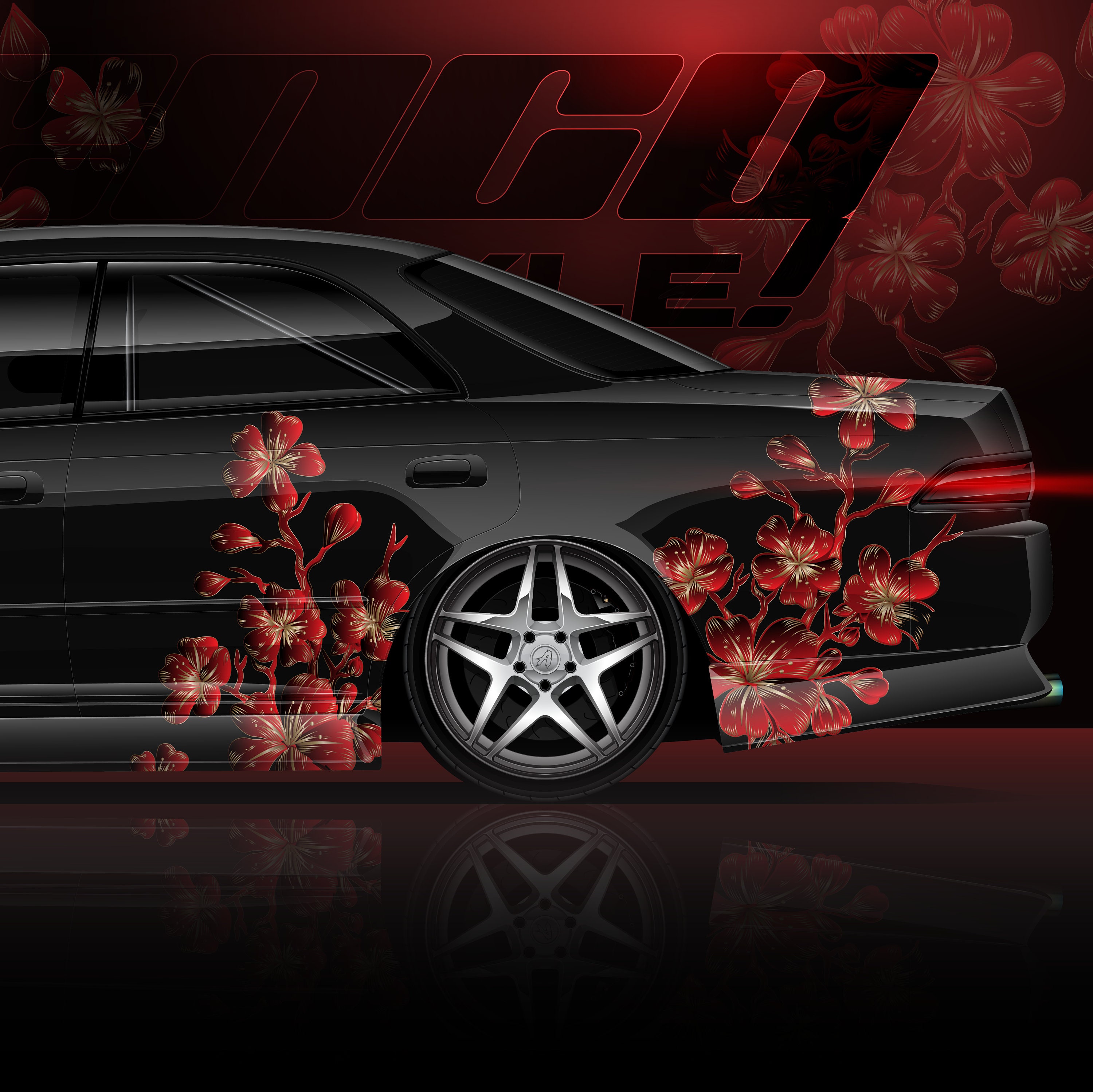 Somei Yoshino Sakura Street Drift Livery, Japanese Car Wrap