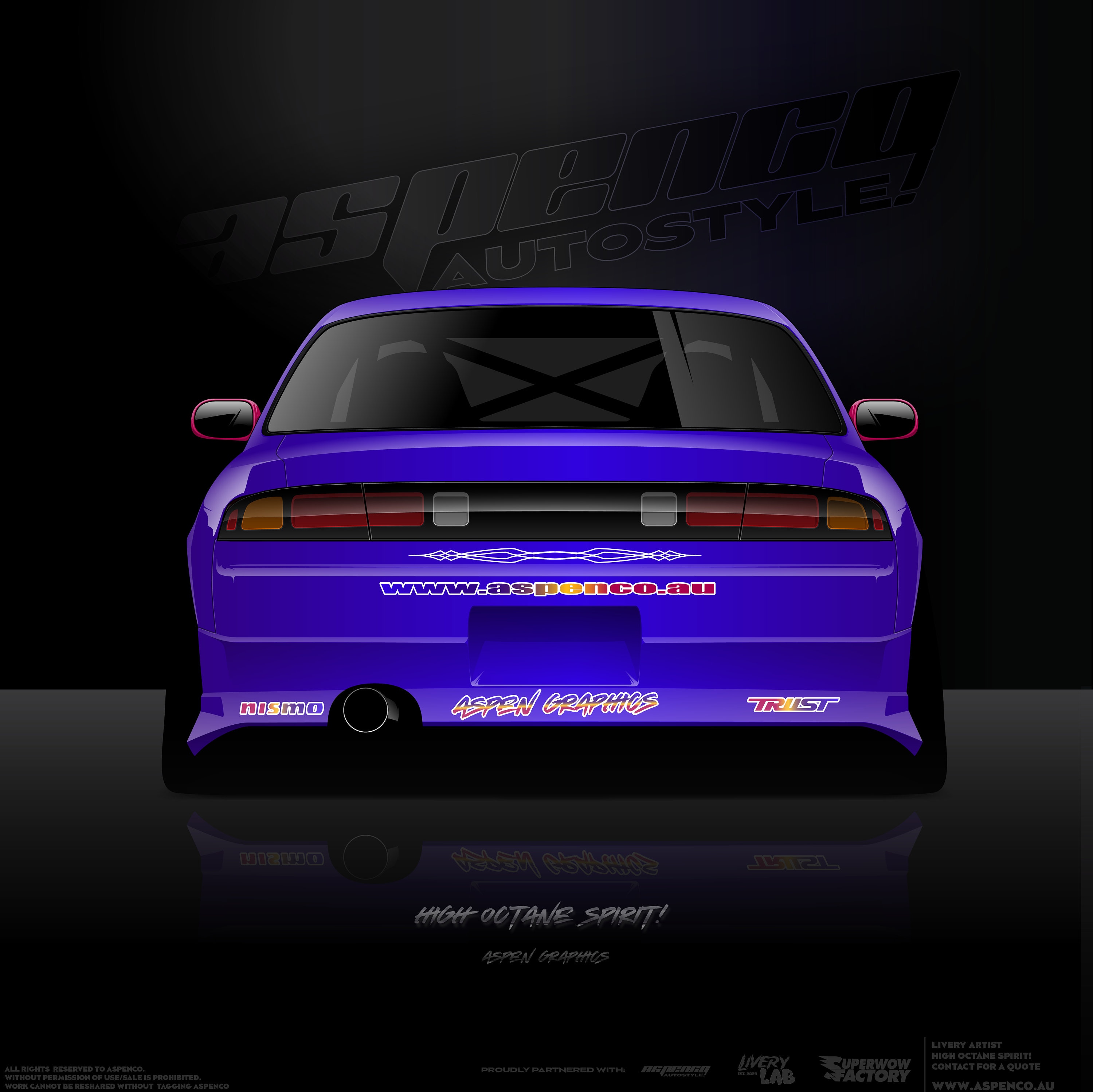 High Octane Spirit Drift Livery Decal, Japanese Motorsport Livery
