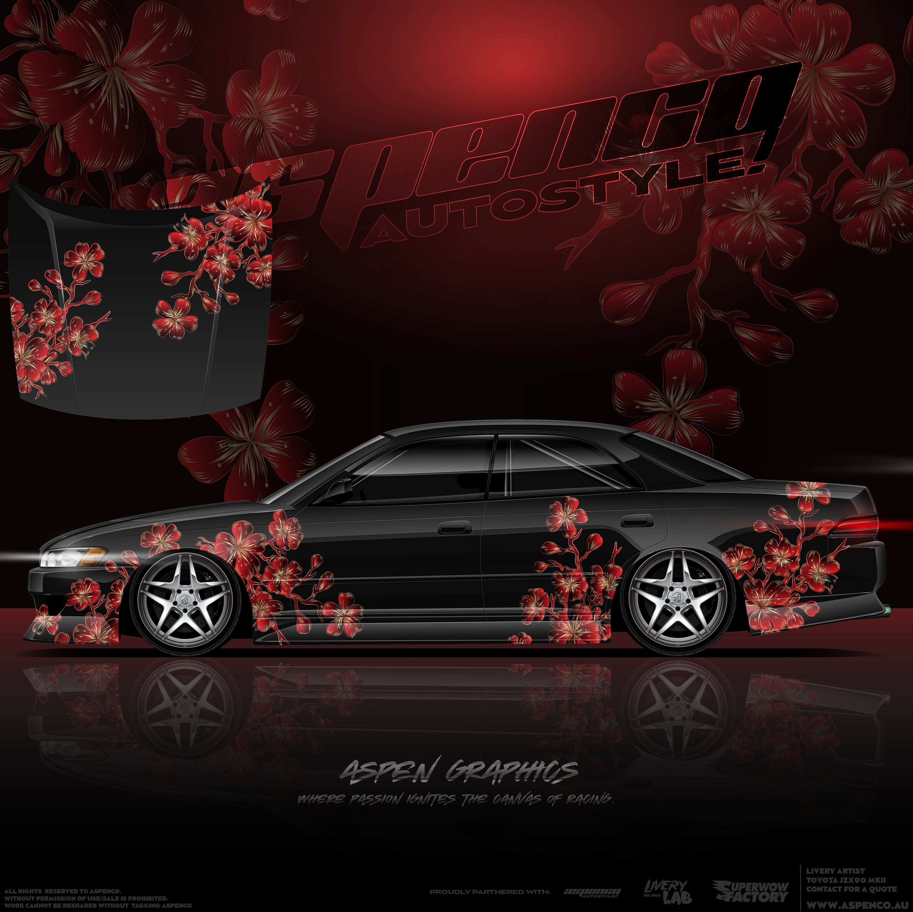 Somei Yoshino Sakura Street Drift Livery, Japanese Car Wrap