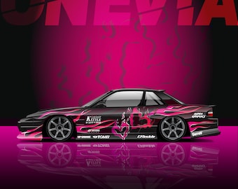 Flaming Heart Drift Livery ~ Decal, Motorsport Livery, Digital Download File, Vehicle Wrap