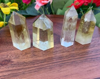 Mini punta de torre de cristal de citrino - Piedra del plexo solar
