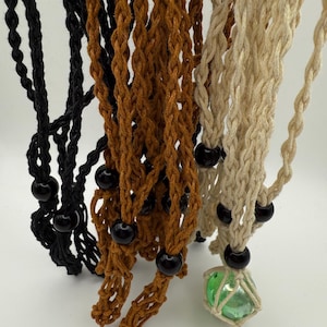 Hand-Woven Crystal Cage Necklace Holder - Adjustable Empty Stone Pendant
