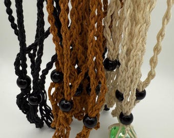 Jaula de cristal tejida a mano para collares - Colgante ajustable con piedra vacía