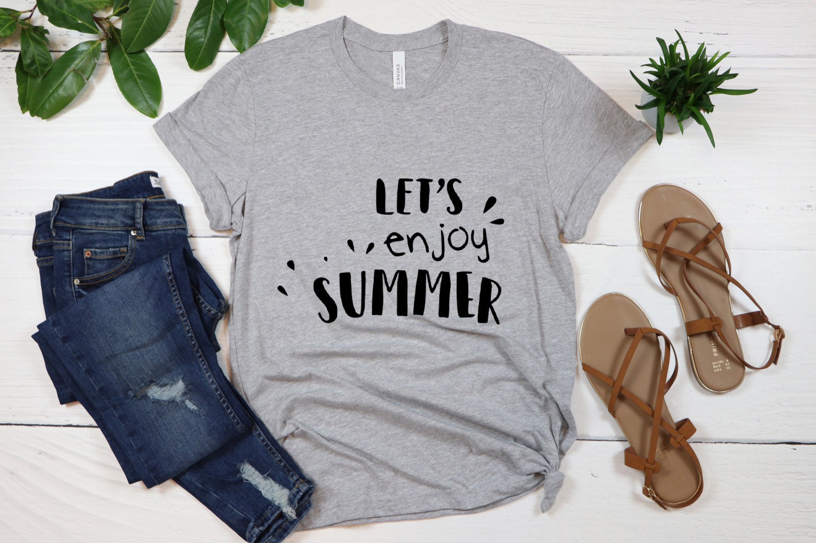 Discover Let's enjoy Summer, Urlaubs, Sommer Liebhaber T-Shirt