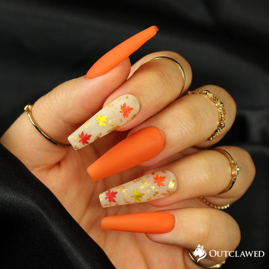 Amazon.com: French Tip Press on Nails Halloween Fake Nails Orange Black Nail  Tip Spider Pumpkin Ghost Acrylic Nails Cute False Nails with Rhinestone  Designs Full Cover Glossy Halloween Stick on Nails for