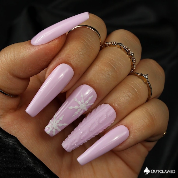 Sugar Plum Pink/lilac Purple Nails Winter Snowflake Nails - Etsy Norway Sugar Plum Pink/lilac Purple Nails Winter Snowflake Nails - Etsy Norway