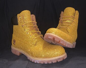 custom glitter timberlands