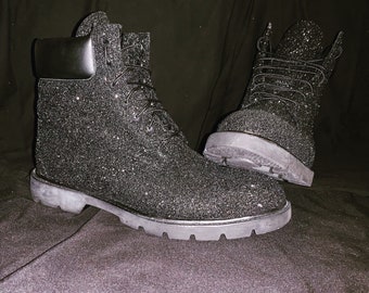 black sparkly timberlands