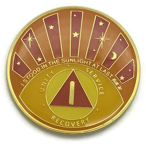 Stood in the Sunlight 1 Year Specialty AA Recovery Medallion - Tri-Plated One Year Chip/Coin