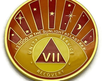 Stood in the Sunlight 7 Year Specialty AA Recovery Medallion - Tri-Plated Seven Year Chip/Coin