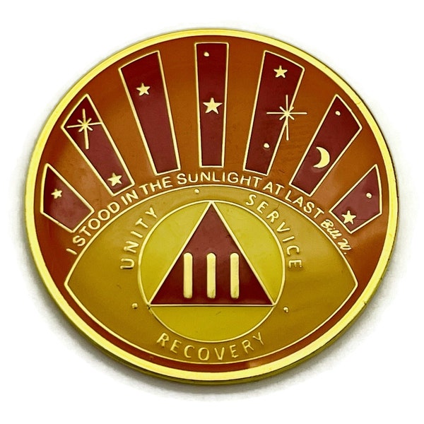 Stood in the Sunlight 3 Year Specialty AA Recovery Medallion - Tri-Plated Three Year Chip/Coin