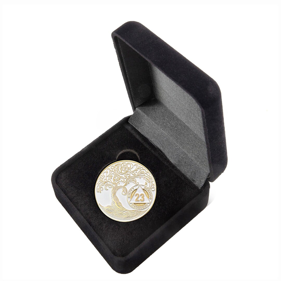 23 Year Sobriety Mint Twisted Tree of Life Gold Plated AA Recovery ...