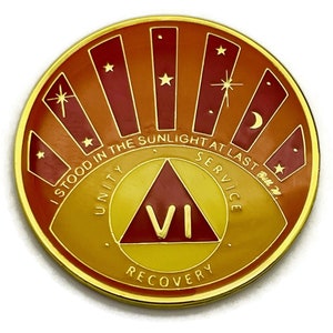 Stood in the Sunlight 6 Year Specialty AA Recovery Medallion - Tri-Plated Six Year Chip/Coin