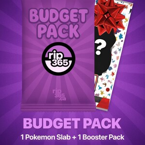 Paquete económico: 1 carta Pokémon graduada + 1 paquete de refuerzo / Regalo Pokémon para él/ella / Caja misteriosa / Paquete rip365 para coleccionistas principiantes