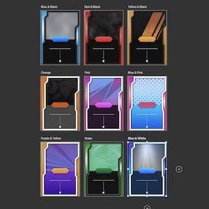 Basketball Kartenvorlagen - Bearbeitbare PSD Sammelkartenrahmen - Modernes farbenfrohes Sportdesignpaket für Photoshop