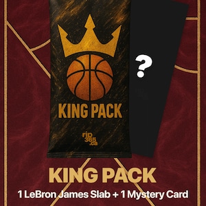 PACK ROI – 1 carte LeBron James graduée + 1 carte mystère | Cadeau de basket-ball pour lui ou un collectionneur | Pack de dalles | Boîte aveugle | Boîte mystère rip365