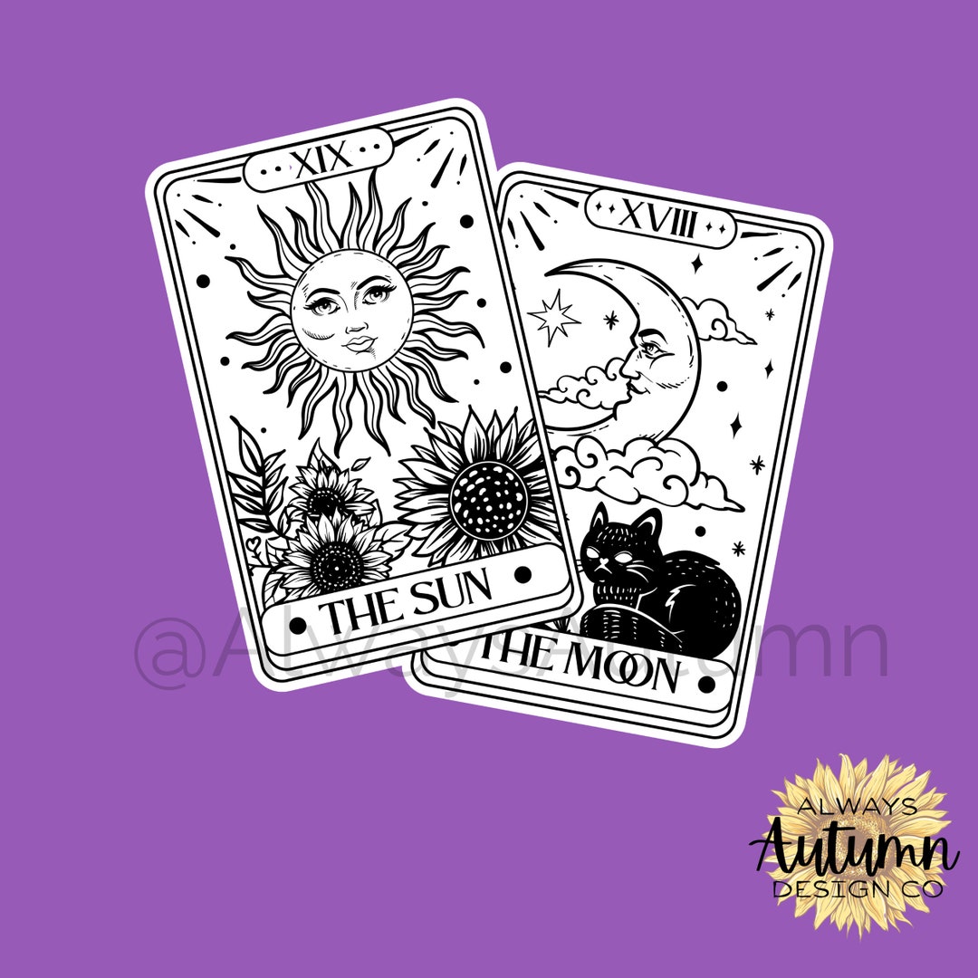 Black and White Tarot Card // Celestial Collection Sticker - Etsy