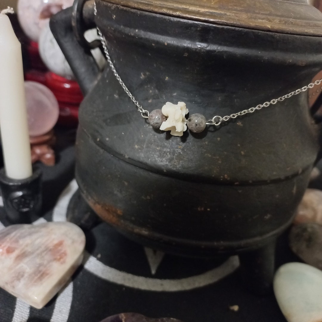 Snake Vertebrae Ball Python W/ Yooperlite Necklace Hand Crafted - Etsy