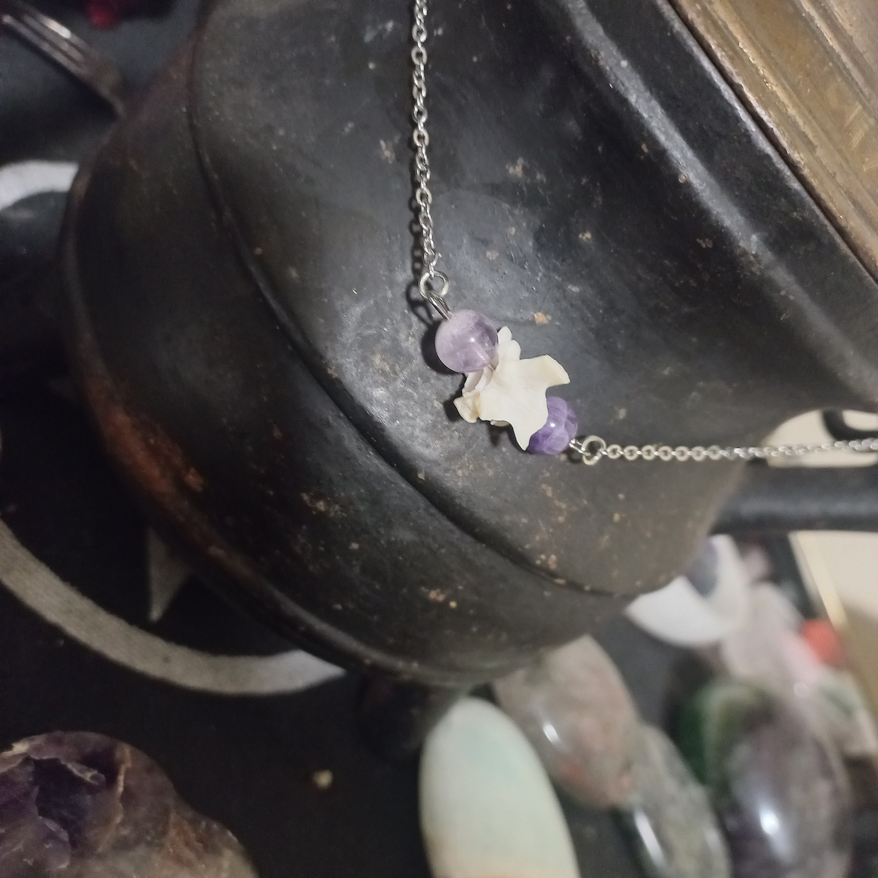 Snake Vertebrae Ball Python W/ Amethyst Necklace - Hand Crafted - Etsy