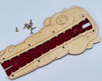 Monläurd® Crocodile Montessori Busy Board, Sensory Board,Educational Toys, Activity Cube, Wall Toys, Daycare Furniture, Playroom Furniture, Boys And Girls 6 M - View #6