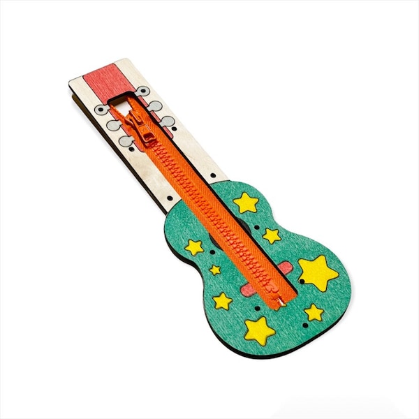 Wooden Busy Board Parts Guitar Zipper Montessori Activity Sensory Toy Toddler Learning Wood Laser Cut Engraving