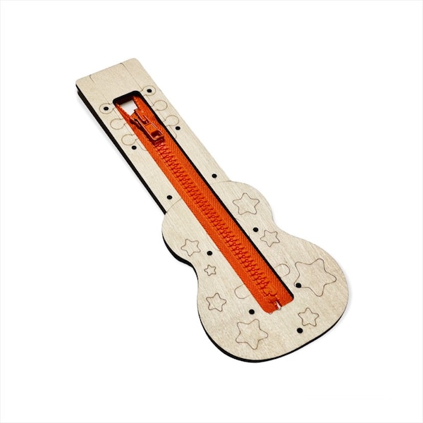 Wooden Busy Board Parts Guitar Zipper Montessori Activity Sensory Toy Toddler Learning Wood Laser Cut Engraving