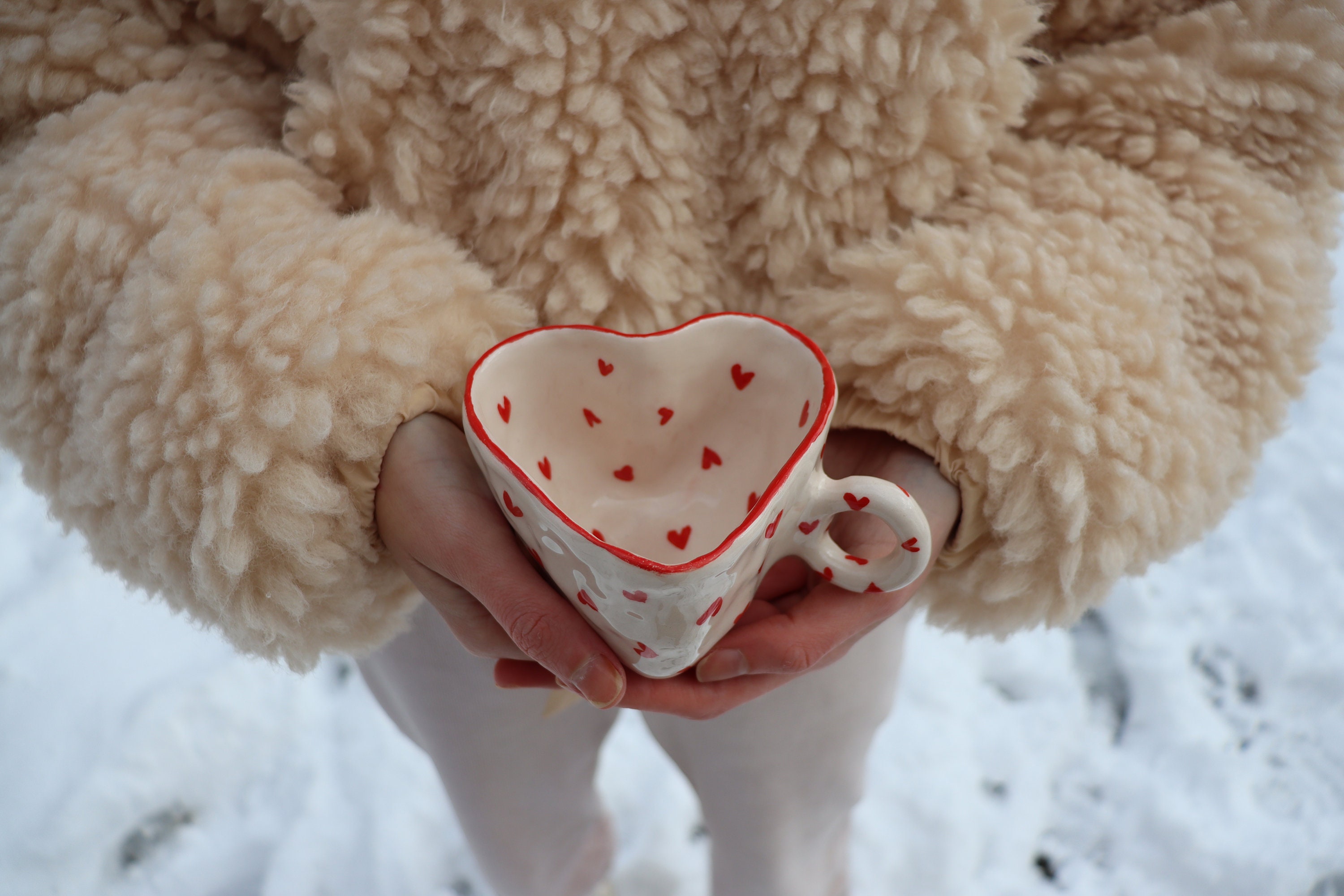 Cute heart mug/ FOR ORDER/ Handmade pottery mugs/ Dainty hea