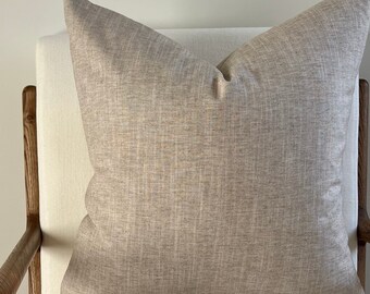 Neutral Linen Throw Pillow Cover | Custom Decorative Couch Pillow