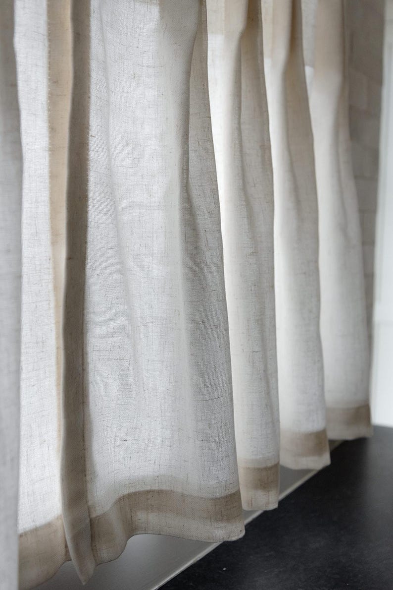 Pinch Pleat Cafe Curtains | Textured Soft White Lined Window Panels - Etsy