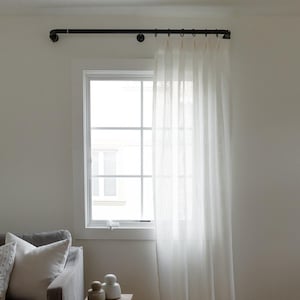 Top Pinch Pleat Curtains in Soft White | Linen Blend Curtains | Full Length Drapes Living Room, Bedroom | Pleated Curtains | Custom Drapes