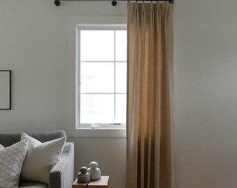 Brown Pinch Pleat Drapes | Custom Poly Cotton Blend Curtains and Full Length Drapes