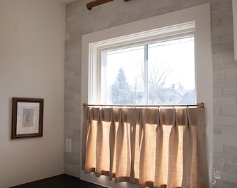 Top Pleat Cafe Curtains – Poly Cotton Linen Blend, Privacy Panels