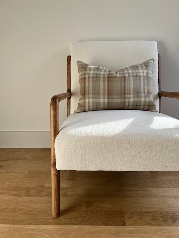 Ralph Lauren Plaid Pillow Cover | Designer Throw Pillow, Linen Back