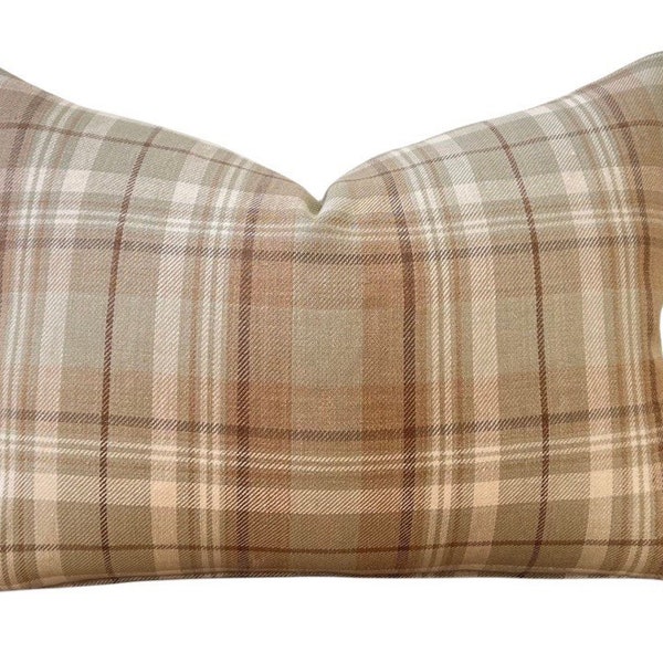Ralph Lauren Plaid Designer Pillow | Decorative Pillow Cover | 18x18, 20x20, 22x22 and 14x20
