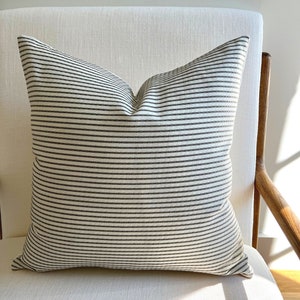 Schumacher Pillows in Stitched Stripe | Cool Throw Pillows | Boho Home Decor | Throw Pillow Covers | Schumacher Stripe Outdoor Indoor Pillow