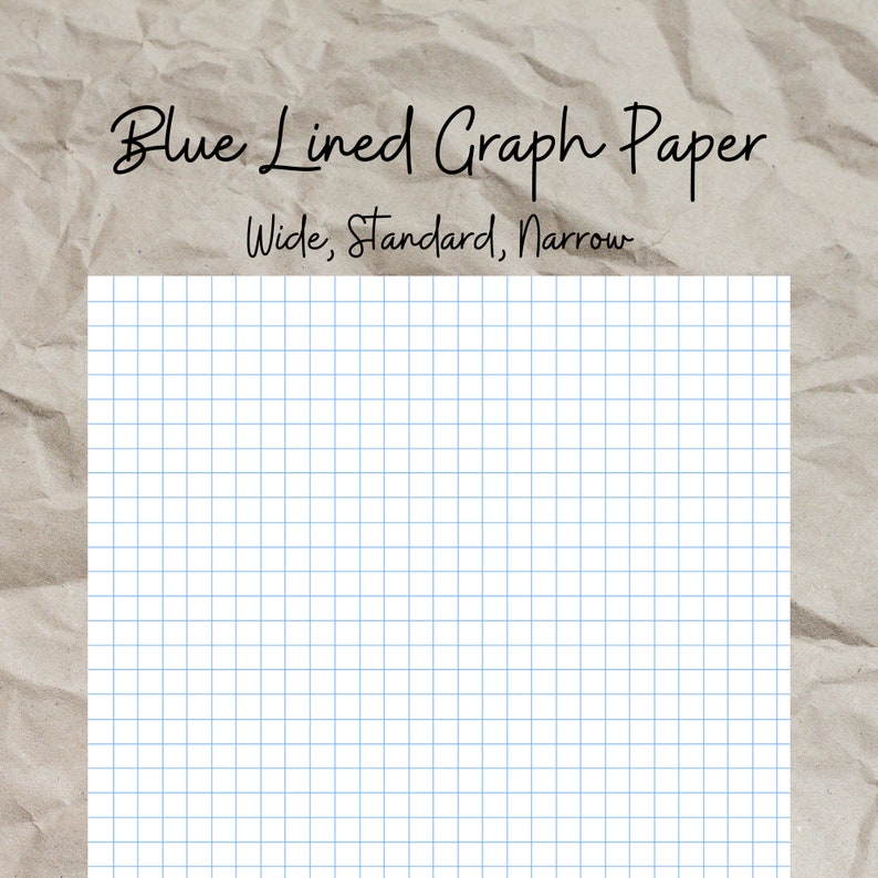 Blue Lined Graph Paper / PDF Printable Digital Download / Etsy