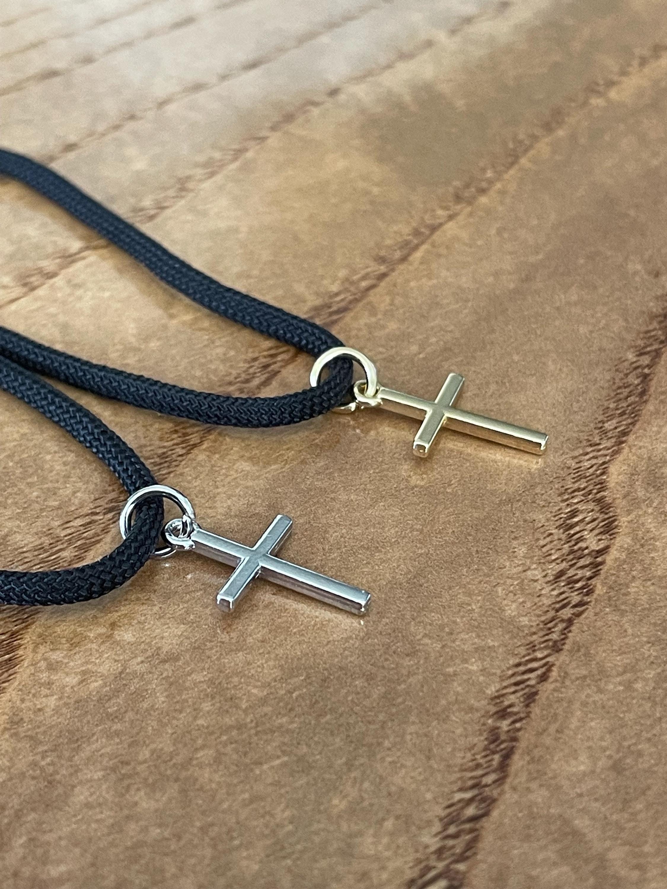 Collier Corde Noir 62 Cm Avec Pendentif YES 26x21 Mm - Neuf Sans Emballage
