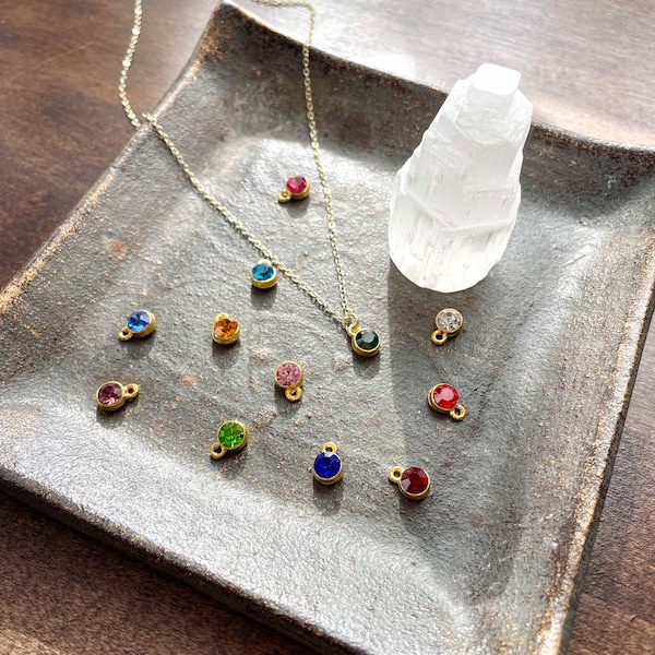 Birthstone necklace | Pendant necklace | Gold necklace charm | Handmade jewelry | Birthday jewelry | Delicate jewelry | Crystal necklace
