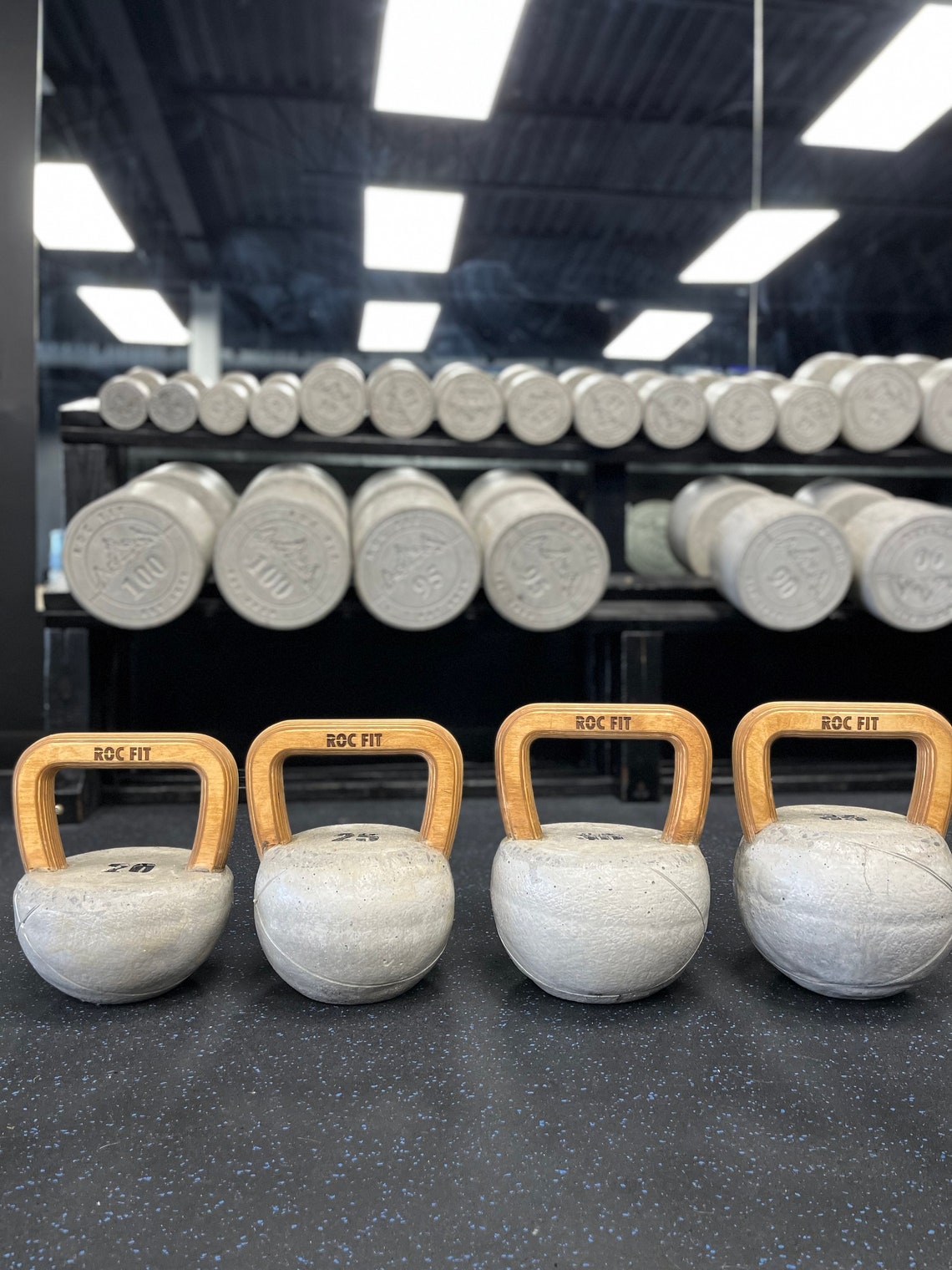 Concrete Kettlebell With Wood Handle Etsy