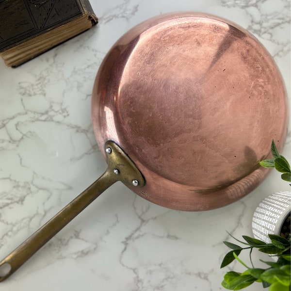 Gorgeous 10” Copper and Brass Frying Pan - Williams Sonoma France - Farmhouse, French Country, Rustic Kitchen Decor - Made in France