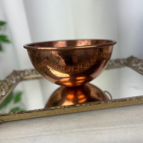 Vintage Solid Copperware 8” Mixing Bowl