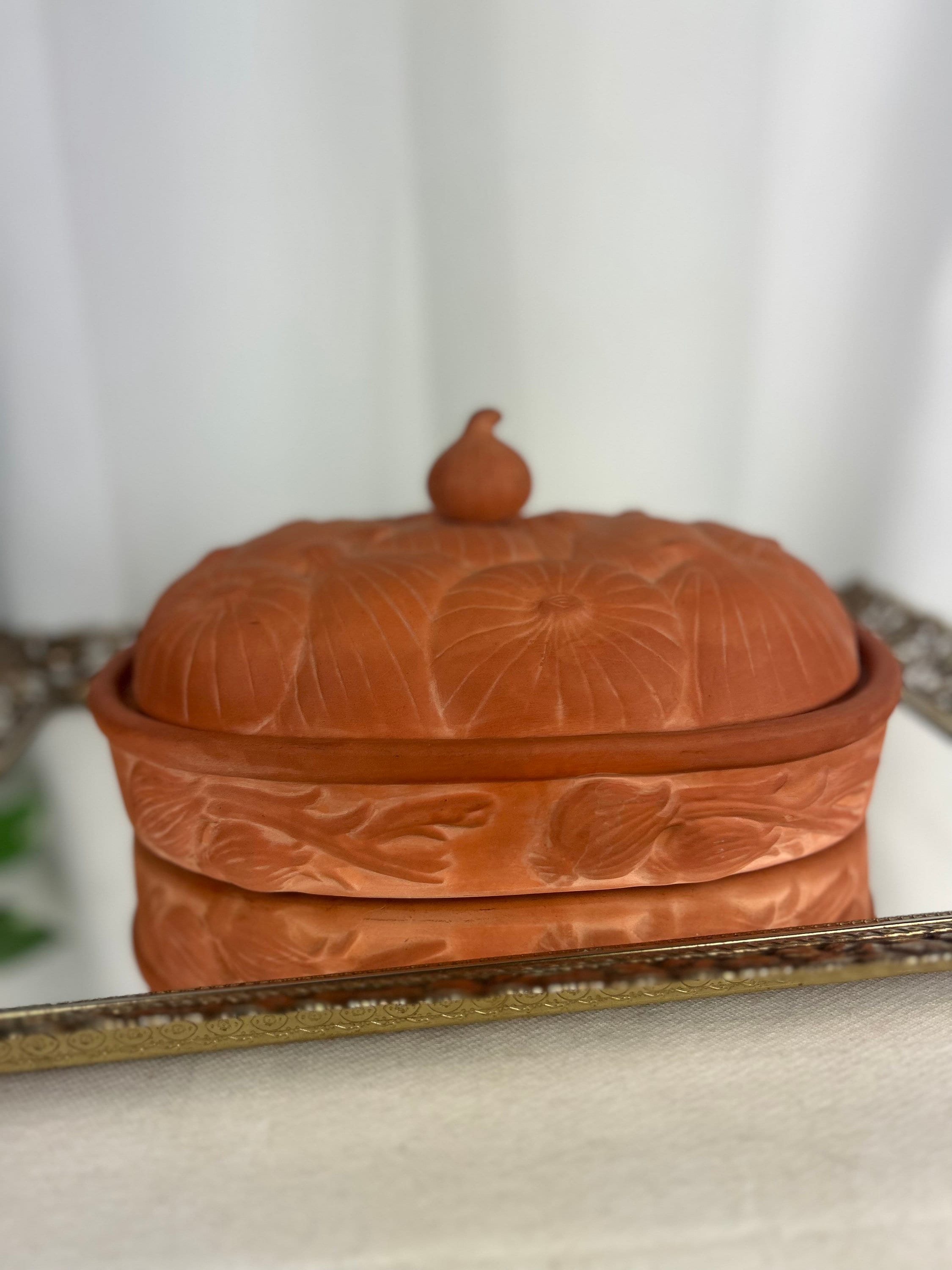 Vintage Romertopf Clay Lidded Terracotta Kitchen Dutch Oven Bread