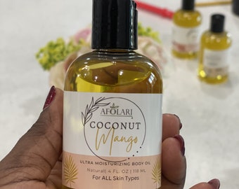 Olio corpo biologico per pelle secca / Olio idratante naturale illuminante con jojoba, cocco e argan / Regalo per la cura della pelle idratante e pulita