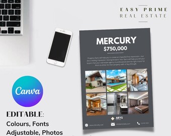 Real Estate Flyer Template Editable Flyer Customize in Canva - Etsy