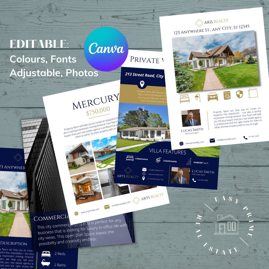 10 Luxury Real Estate Flyer Template Real Estate Bundle Editable Flyer ...